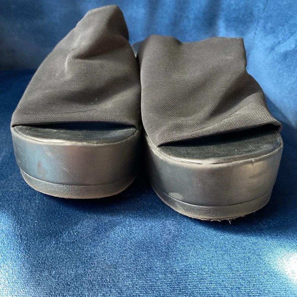 Mossimo 90s Y2K Style Chunky Platform Slinky Slip On Sandals Black Size 9.5
